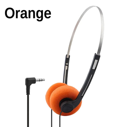 Retro Over-ear Headphones Portable Wired Stereo Adjustable Headband Headphones for Most Mobile Playback Devices Sports Earphones