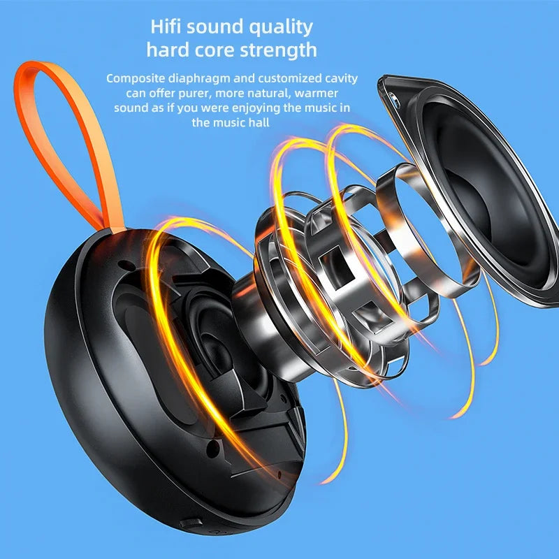 Rockmia EBS-313 Mini Portable Speaker BT5.3 Outdoor Waterproof IPX6 Fabric Mesh Handle Super Magnet Function