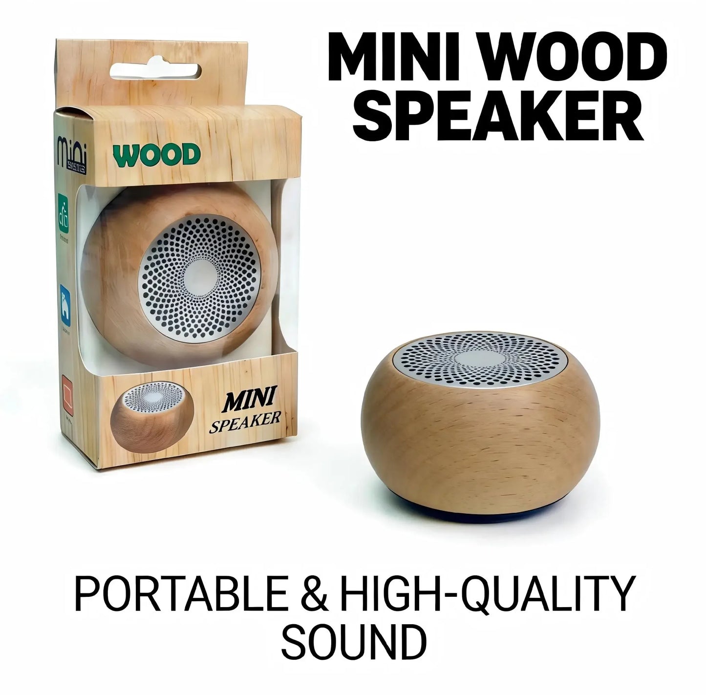 CY Mini Solid Wood Bluetooth Speaker Portable Wireless Retro Deep Bass Custom Logo Gift For Home Outdoor Travel Music Lovers