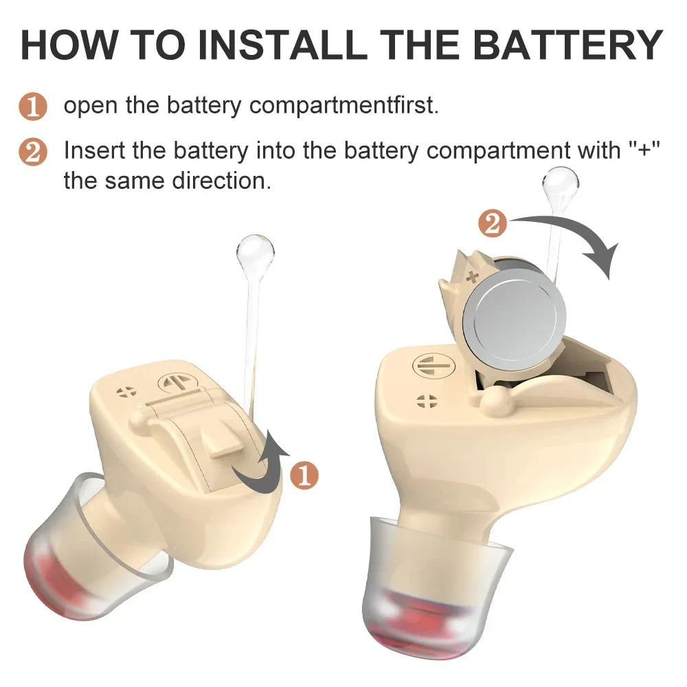 2025 Hearing Aids Wireless Sound Amplifier CIC Mini Invisible Elderly Hearing Aid Headphones Deaf The Listening Device