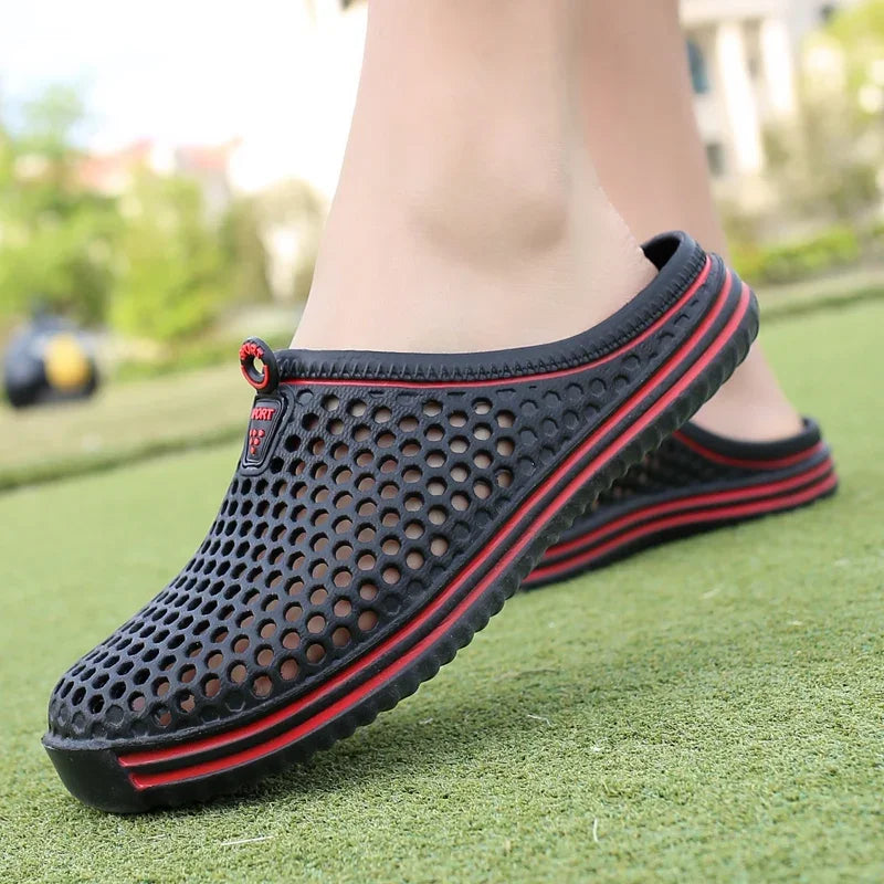 Men Shoes 2026 Beach Slippers Unisex Hollow Out Casual Women Beach Sandal Flip Flops Shoes Non-slip Size 36-45 Mens Slippers