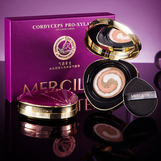 3 Colors Air Cushion Plant Nourishing Skin Concealer Oil Control Moisturizing Foundation Isolating Cream Beauty Shrink Pores