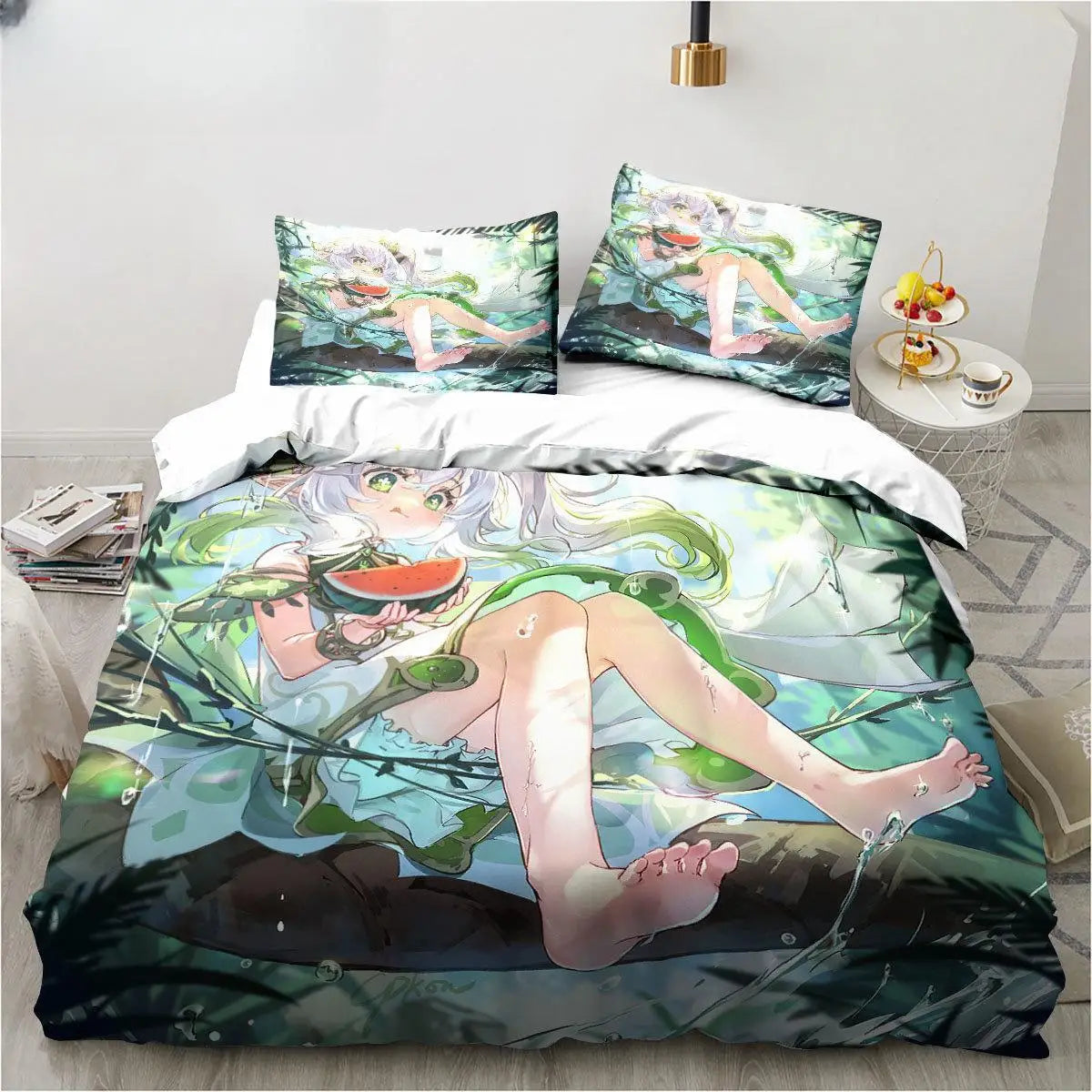 New Genshin Impact Nahida Kawaii Cute Cartoon Nahida King Twin Double Child Bedding Set Microfiber Or Polyester Duvet Cover Set