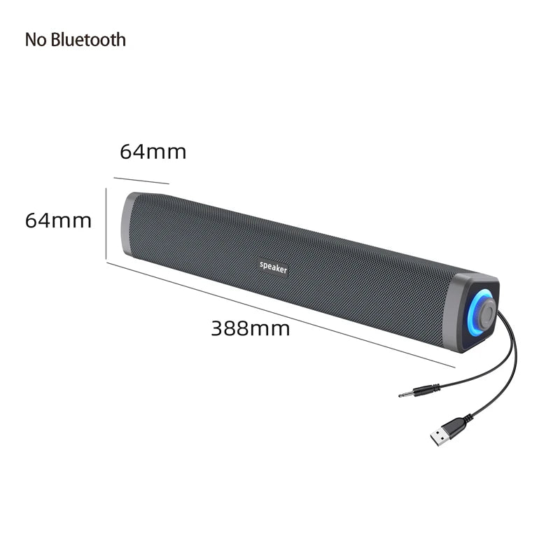 4D Computer Wired Loudspeaker Bluetooth Bar Stereo Sound Subwoofer Surround Soundbar Speaker For Macbook Laptop Notebook PC game