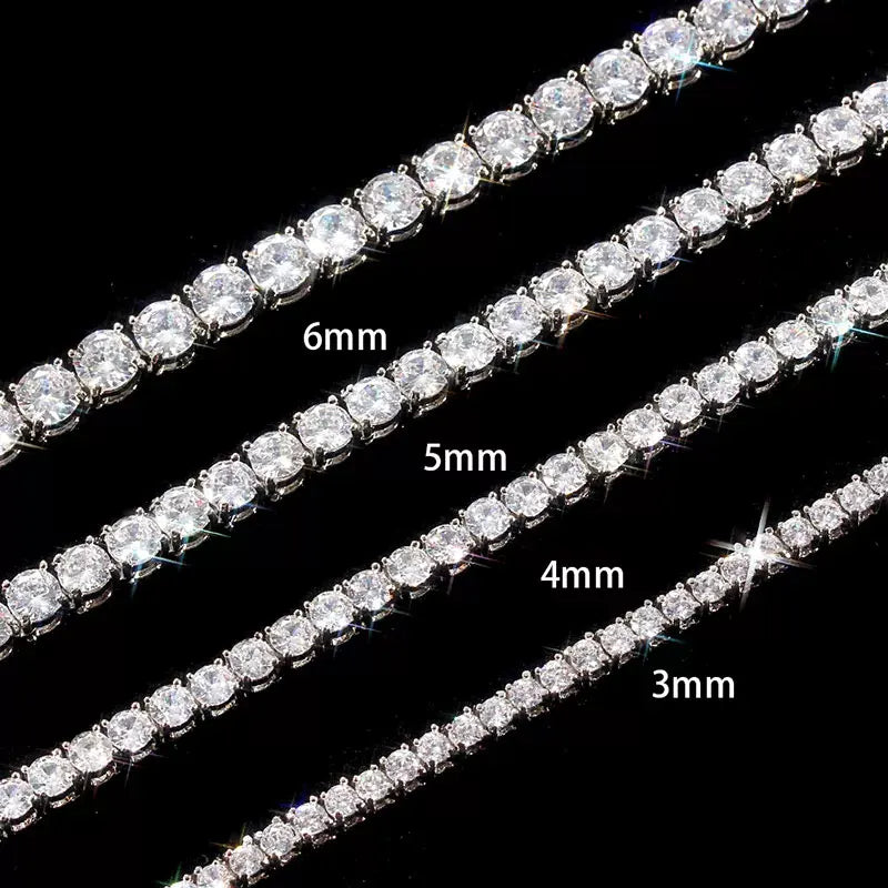 Drop Shipping Hip Hop Bling CZ Cubic Zirconia Iced Out Tennis Bracelet For Women 3/4/5/6mm Width 1Row Tennis Bracelet Men