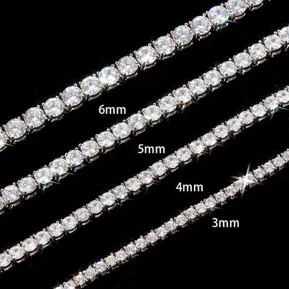 Drop Shipping Hip Hop Bling CZ Cubic Zirconia Iced Out Tennis Bracelet For Women 3/4/5/6mm Width 1Row Tennis Bracelet Men