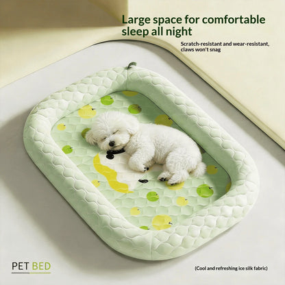 Pet Ice Mat Summer Cooling Dog Cat Mat Ice Silk Fabric Breathable Anti Slip Self Cooling Nest for Small Large Dogs Cats