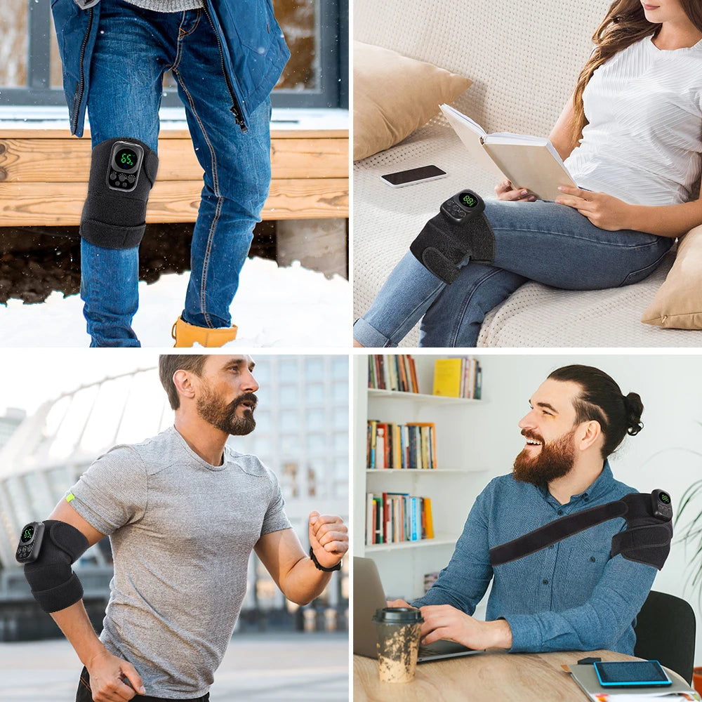 3 In 1 Electric Heating Shoulder Massage Pad, 3-speed Adjustable Heated Back Shoulder Brace, Shoulder & Neck Knee Massage Belt