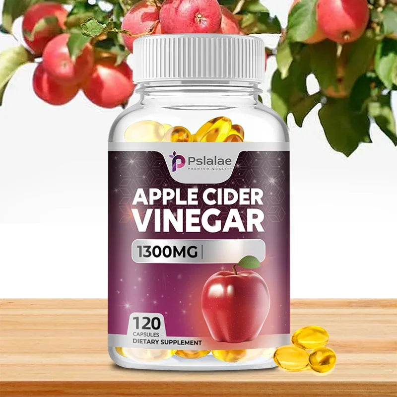 Apple Cider Vinegar Capsules - Detox, Fat Burning, Weight Management, Appetite Suppressant, Bloating Relief - 120 Capsules