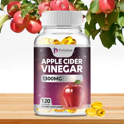Apple Cider Vinegar Capsules - Detox, Fat Burning, Weight Management, Appetite Suppressant, Bloating Relief - 120 Capsules