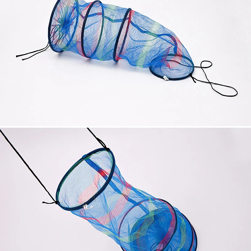 Portable Fishing Net 3 Layer Round Folding Mesh Trap Fish Basket Collapsible Fishing Net Cage Fish Baskets For Live Fish