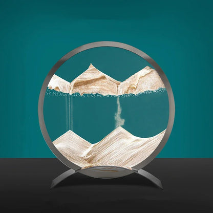 Moving Sand Art Picture Round Glass Quicksand Hourglass 3D Deep Sea Sandscape In Motion Flowing Sand Painting Home Decor Gifts