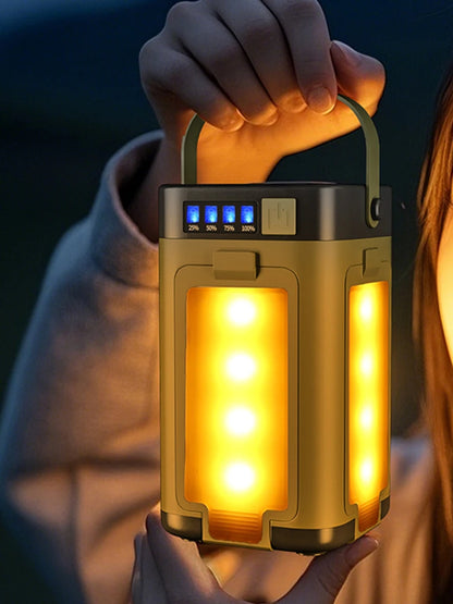 Rechargeable Lantern Power Bank Solar Camping Lantern Portable Flashlight LED Tent Light for Camping Hiking Fishing