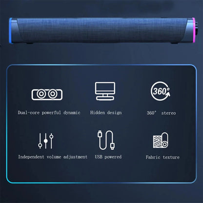 4D Computer Wired Loudspeaker Bluetooth Bar Stereo Sound Subwoofer Surround Soundbar Speaker For Macbook Laptop Notebook PC game