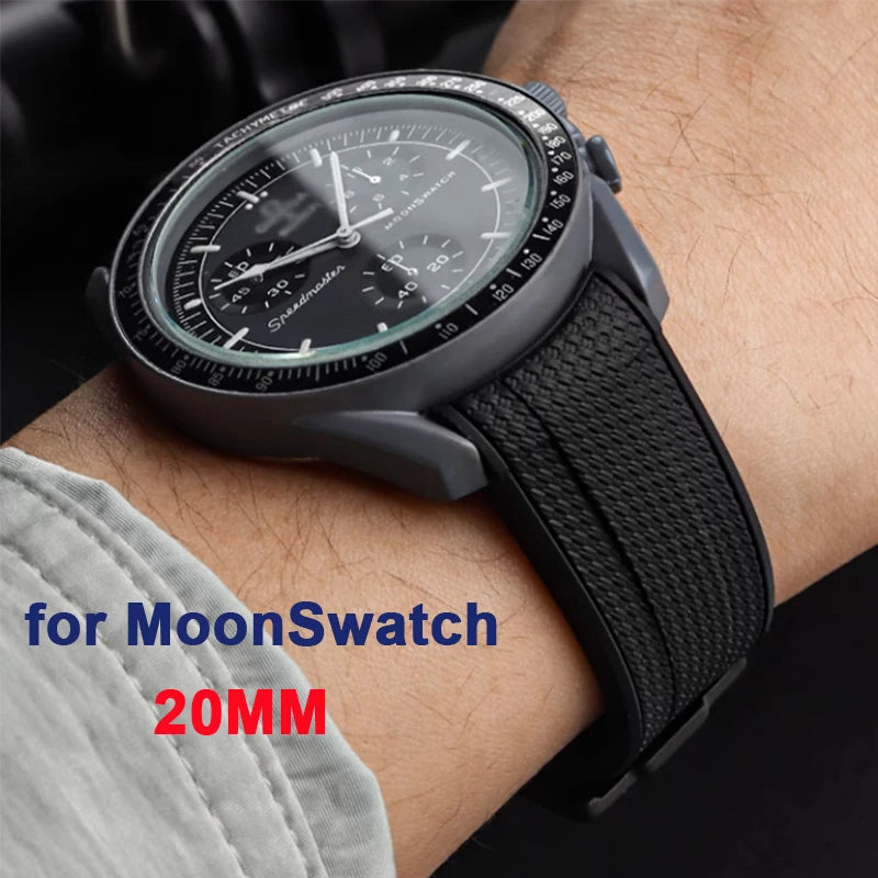 Joint MoonSwatch 20mm Diving Strap for Omega X Swatch Men Women Arc Curved End TPU Rubber Bracelet for Rolex Watch Band 2028