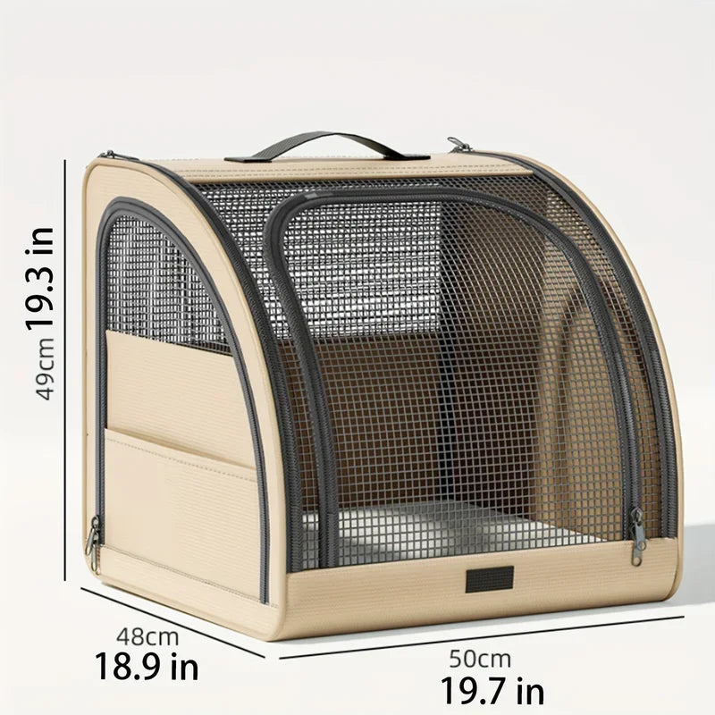 Foldable Pet Booster Seat Car Crate for Dog Portable Travel Cat Bed Carrier Bag with Mesh Window Pet Cushion for Car/Vet/Trip
