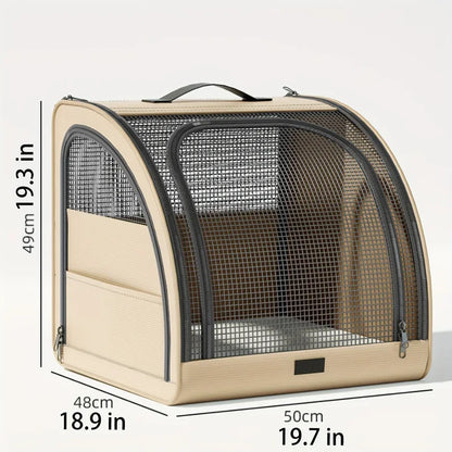 Foldable Pet Booster Seat Car Crate for Dog Portable Travel Cat Bed Carrier Bag with Mesh Window Pet Cushion for Car/Vet/Trip