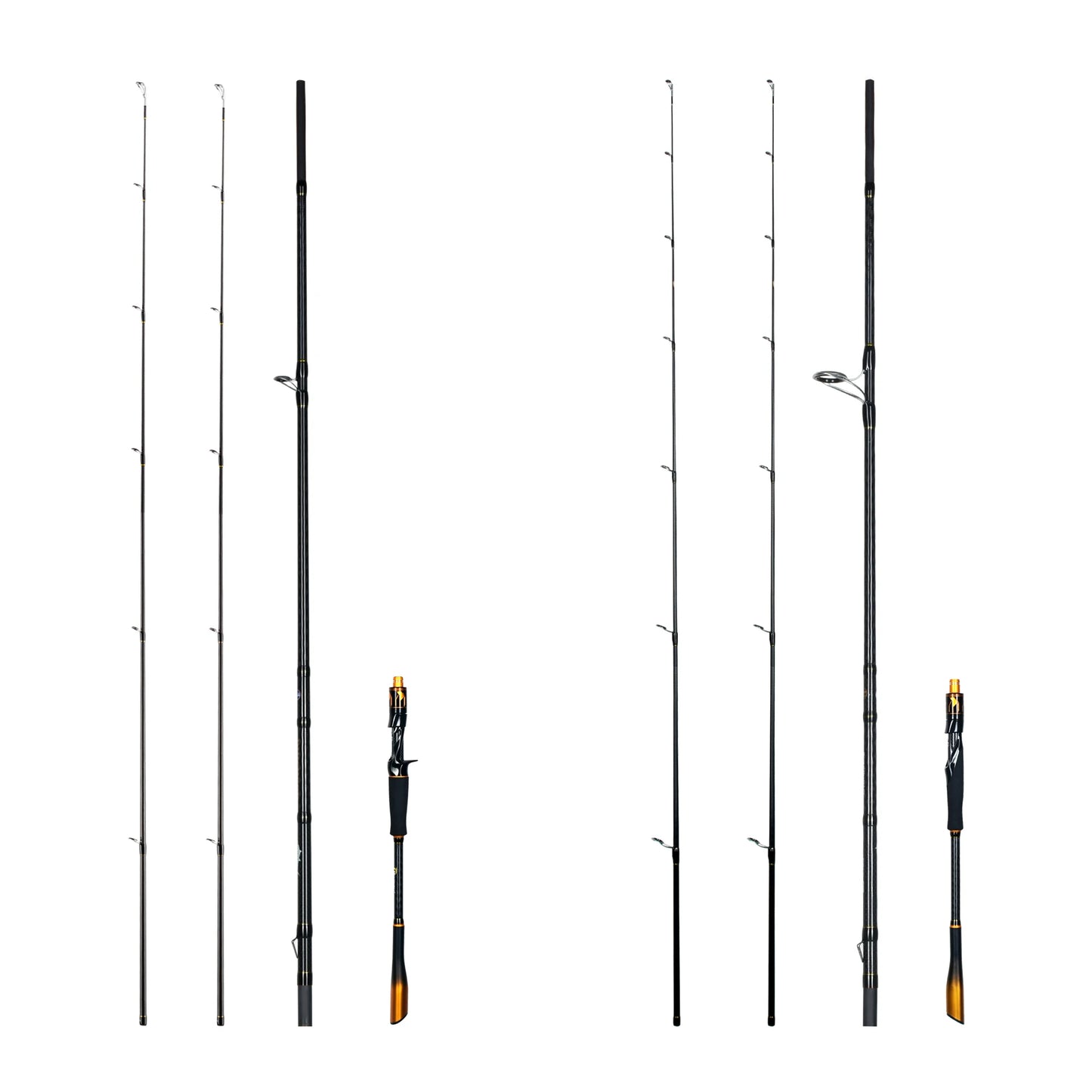 BIUTIFU 2-Tip Fuji Guide Spinning Casting Fishing Rod 1.8-2.7m 2-Sections T1000 Carbon Baitcasting Pole for Bass Pike 7-80g Lure