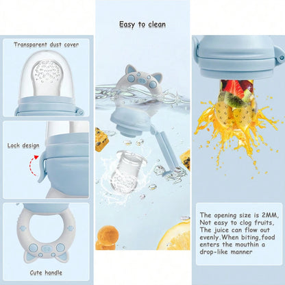 4pcs/set Silicone Fruit & Vegetable Feeder for Infants and Toddlers 6-36 months Food Grade Teething & Feeding Pacifier