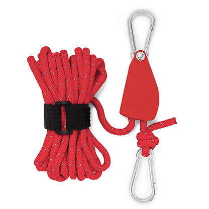 4mm 4m Rope Fastener Reflective Nylon Tent Wind Rope Tensioner with Carabiner Tent Wind Rope Fixed Buckle Adjustable for Camping