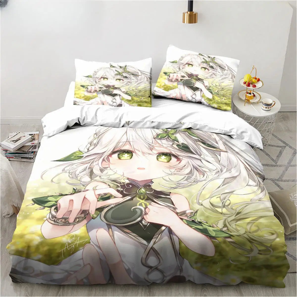 New Genshin Impact Nahida Kawaii Cute Cartoon Nahida King Twin Double Child Bedding Set Microfiber Or Polyester Duvet Cover Set