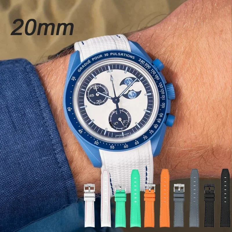 Joint MoonSwatch 20mm Diving Strap for Omega X Swatch Men Women Arc Curved End TPU Rubber Bracelet for Rolex Watch Band 2028