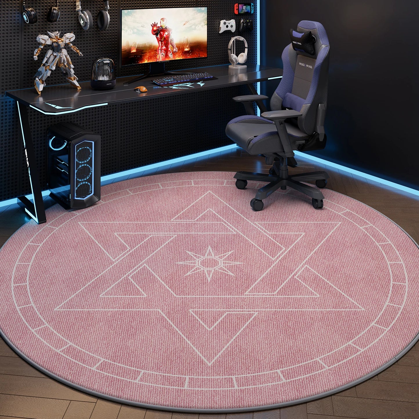 VIKAMA Computer Chair Floor Mat, Gaming Room Swivel Chair, Silent Pad, Office Chair, Washable Carpet, Home Decoration