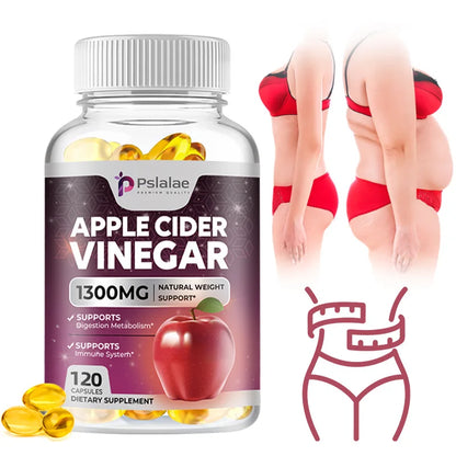 Apple Cider Vinegar Capsules - Detox, Fat Burning, Weight Management, Appetite Suppressant, Bloating Relief - 120 Capsules