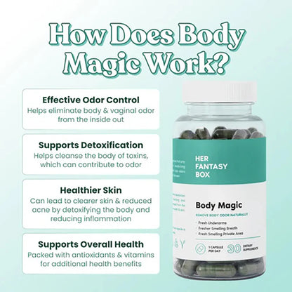 Her Fantasy Box | Body Magic | Chlorophyll Capsule - 30 Vegan Capsules for Detox, Digestion, Gut Health - Natural Energy Booster