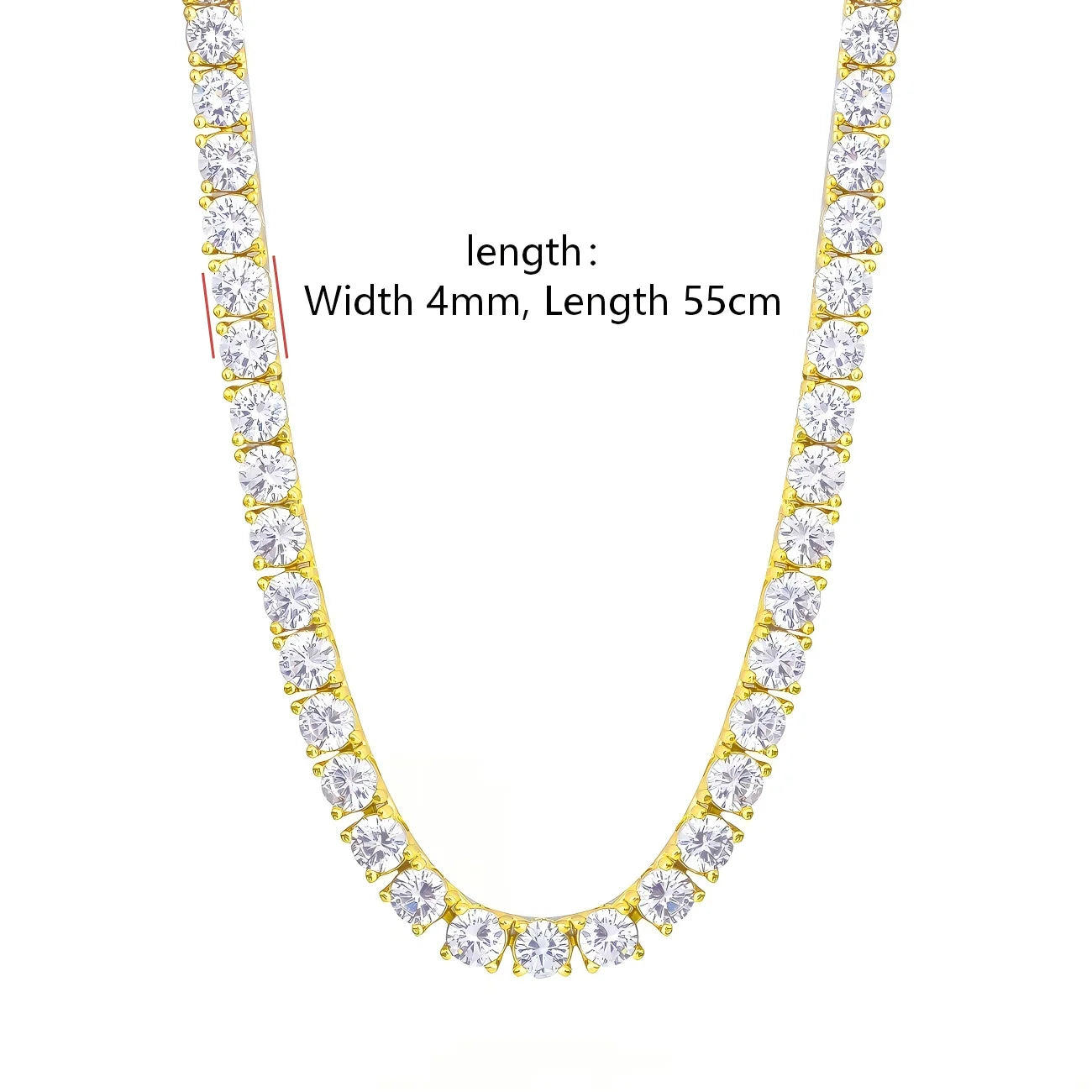 S925 silver gold tennis necklace, unisex, suitable for daily wear, party occasions, gatherings, suitable for Valentine's Day gif