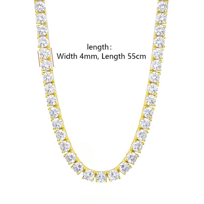 S925 silver gold tennis necklace, unisex, suitable for daily wear, party occasions, gatherings, suitable for Valentine's Day gif