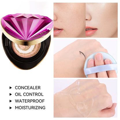 3 Colors Air Cushion Plant Nourishing Skin Concealer Oil Control Moisturizing Foundation Isolating Cream Beauty Shrink Pores