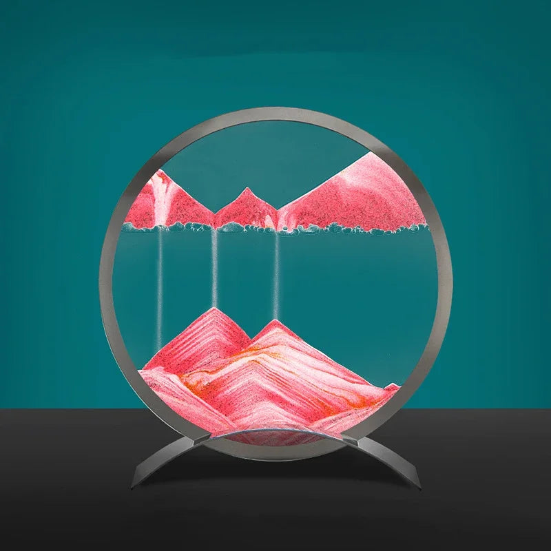 Moving Sand Art Picture Round Glass Quicksand Hourglass 3D Deep Sea Sandscape In Motion Flowing Sand Painting Home Decor Gifts