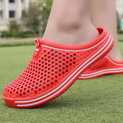Men Shoes 2026 Beach Slippers Unisex Hollow Out Casual Women Beach Sandal Flip Flops Shoes Non-slip Size 36-45 Mens Slippers