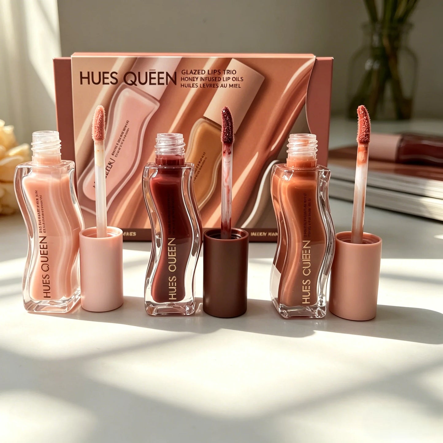 Moisturizing Lip Gloss Set 3 Colors Hydrating Lip Tint for Western Makeup