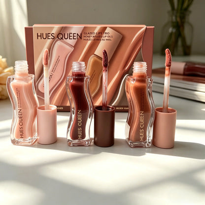 Moisturizing Lip Gloss Set 3 Colors Hydrating Lip Tint for Western Makeup