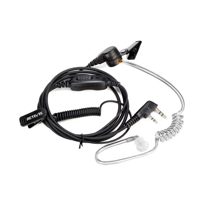 Retevis EEK009 Walkie Talkie Earphones 2Pin Acoustic Tube Radio Headset with PTT MIC for Baofeng UV 5R Retevis RT3S RT22 TYT