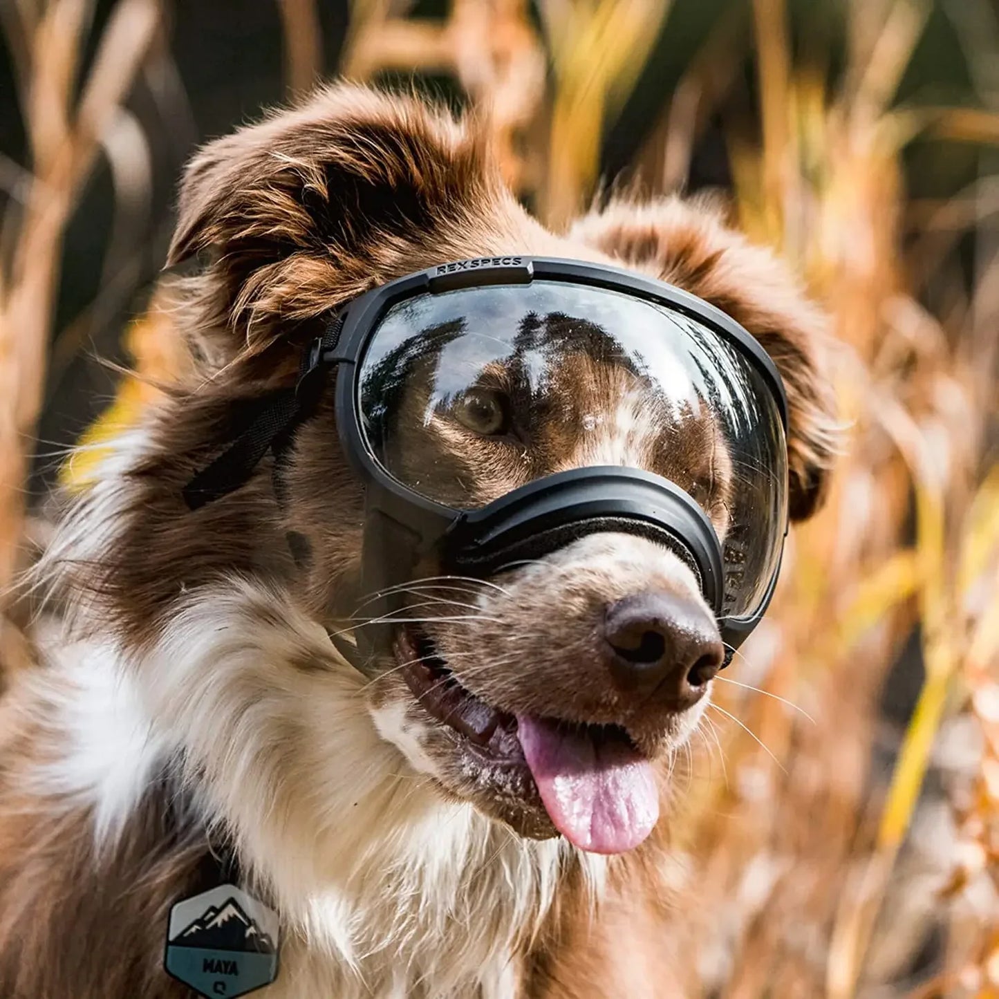 ATUBAN Dog Goggles Pet Glasses Anti UV Strong Impact Resistance Adjustable Puppy Large Breed Goggles Breathable Pet Sunglasses