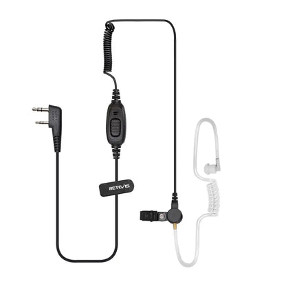 Retevis EEK009 Walkie Talkie Earphones 2Pin Acoustic Tube Radio Headset with PTT MIC for Baofeng UV 5R Retevis RT3S RT22 TYT