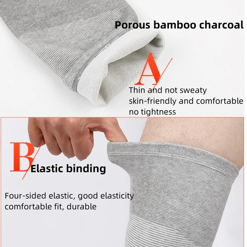 Professional Protection Breathable Bamboo Sports Knee Brace Running Compression Warm  Knee Sleeve Pads,pain Relief From Illness