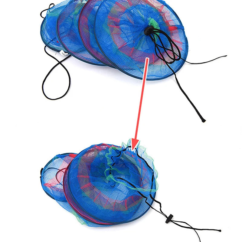 Portable Fishing Net 3 Layer Round Folding Mesh Trap Fish Basket Collapsible Fishing Net Cage Fish Baskets For Live Fish
