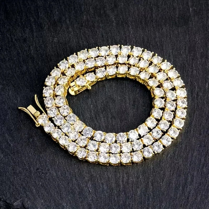 S925 silver gold tennis necklace, unisex, suitable for daily wear, party occasions, gatherings, suitable for Valentine's Day gif