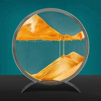 Moving Sand Art Picture Round Glass Quicksand Hourglass 3D Deep Sea Sandscape In Motion Flowing Sand Painting Home Decor Gifts