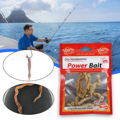 Dry Sandworms Fishing Lures Fishy Smell Lures Lifelike Dry Lugworm Sandworms for Saltwater Freshwater Fishing