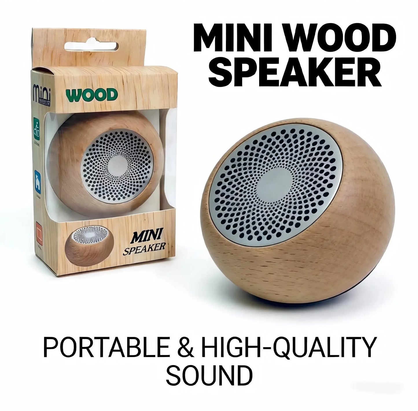 CY Mini Solid Wood Bluetooth Speaker Portable Wireless Retro Deep Bass Custom Logo Gift For Home Outdoor Travel Music Lovers