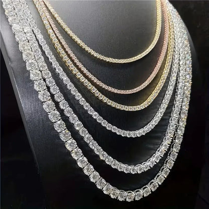S925 silver gold tennis necklace, unisex, suitable for daily wear, party occasions, gatherings, suitable for Valentine's Day gif