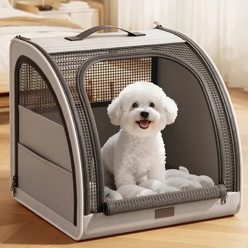 Foldable Pet Booster Seat Car Crate for Dog Portable Travel Cat Bed Carrier Bag with Mesh Window Pet Cushion for Car/Vet/Trip