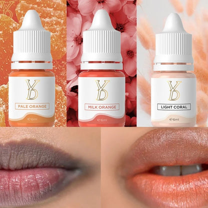 YDPMU 6ML 12ML Black Lip Correction Pigment Set Professional Semi Permanent Makeup Tattoo Ink for Dark Lip Neutralization 3pcs