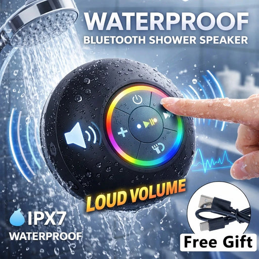 Portable Bluetooth Audio Ipx7 Waterproof Led Lights Bathroom Outdoor Large Suction Cup Can Be Adsorbed Wall Speaker