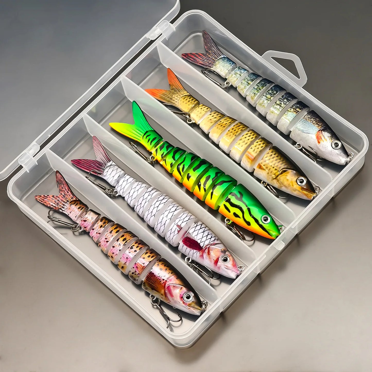 ANFS 5pcs Jointed Bait Fishing Lures Sinking Swimbait - Realistic Design Artificial Baits - Catch More Fish